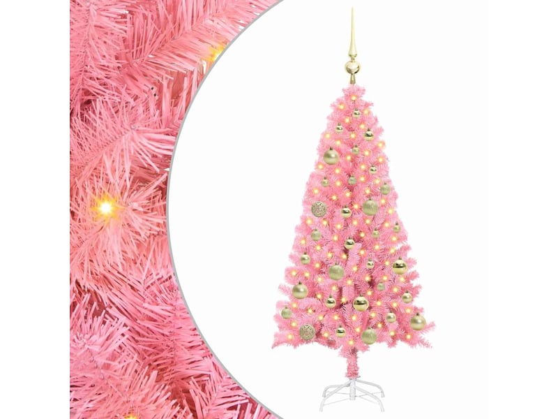 Sapin de noël, arbre de noël rose 120 cm pvc shl9106 - Conforama A