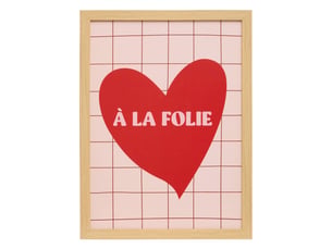 Affiche encadrée carine 21x30cm rose