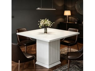 Table de salle à manger carrée pour 4 personnes avec plateau stable en panneau de particules blanc 90 × 90 × 75 cm