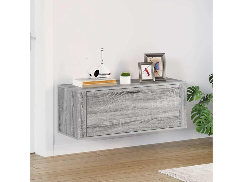  Meuble à chaussure, armoire à chaussures murale sonoma gris 100x35x38 cm  - Conforama B