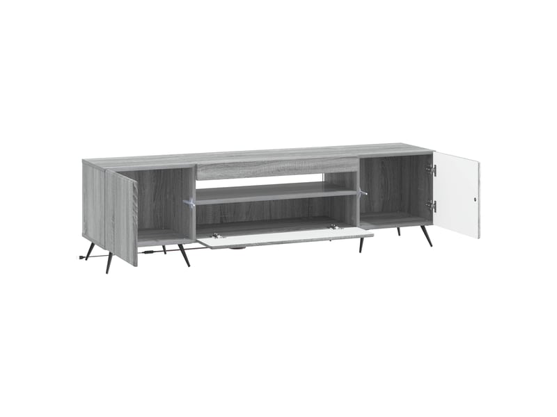 Meuble tv - banc tv - meuble de rangement led sonoma gris bois d'ingénierie - Conforama E