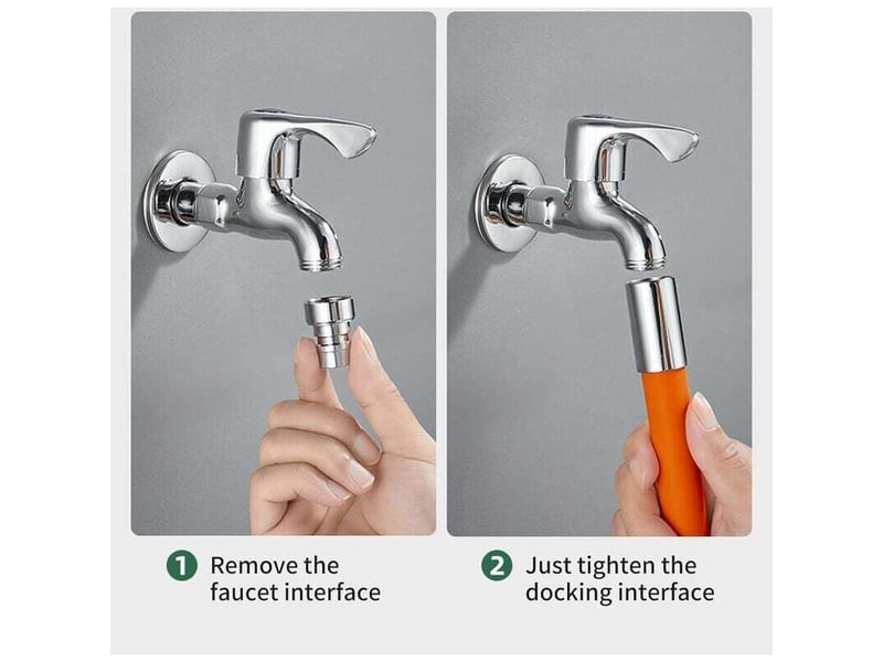  Tuyau d'extension de robinet de forme universelle avec bulleur de filtre (avec joint d'étanchéité) rotation à 360°, 20cm blanc  - Conforama B