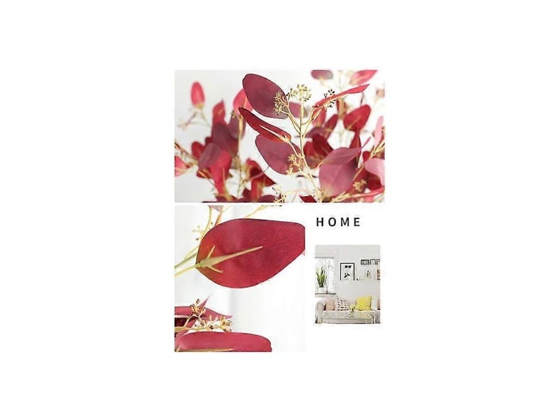  Feuilles d'eucalyptus artificielles, fausses fleurs, plante, décoration pour mariage, maison, café, fête3  - Conforama C