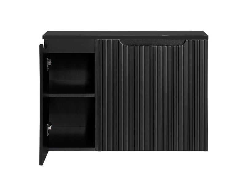  Meuble sous lavabo salle de bain rangement design avec 3 portes 90 x 60 x 40 cm noir 03_0010023  - Conforama A