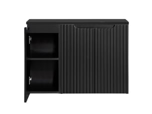 Meuble sous lavabo salle de bain rangement design avec 3 portes 90 x 60 x 40 cm noir 03_0010023