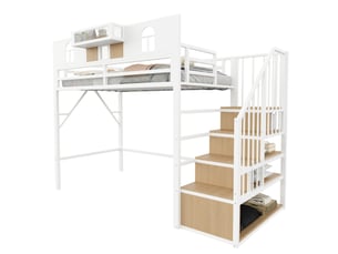 Lit mezzanine 90x200 cm <strong>HAUSS SPOLE</strong> <strong></strong> coloris blanc