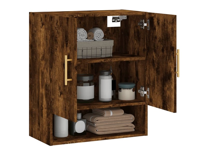  Armoire murale salon, meuble de rangement chêne fumé 60x31x70 cm bois d'ingénierie shl8190  - Conforama D