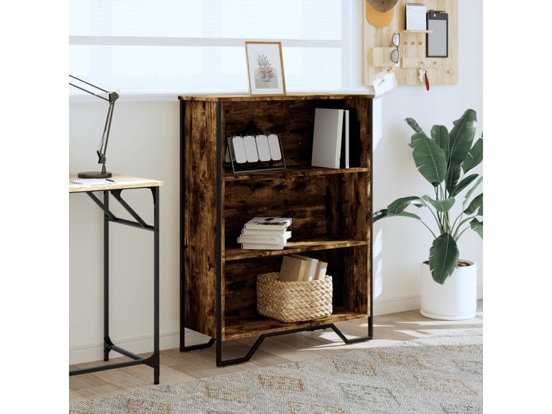  Bibliothèque, étagère de rangement chêne fumé 80x31x106 cm bois d'ingénierie  - Conforama C