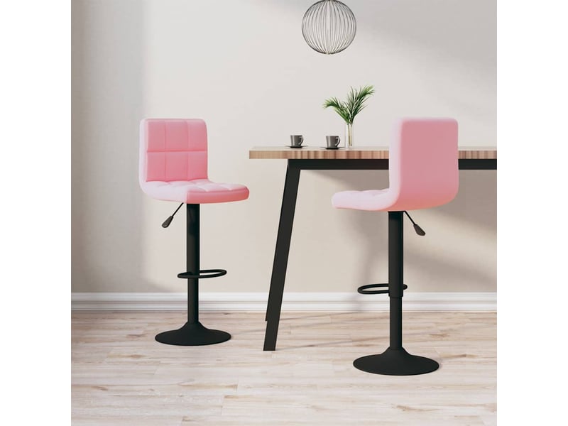  Lot de 2 tabouret de bar, chaise de bar rose velours shl12437  - Conforama B