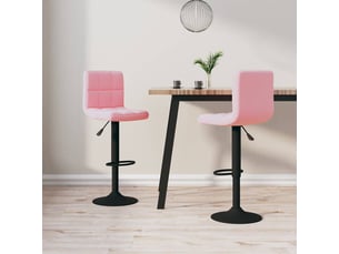 Lot de 2 tabouret de bar, chaise de bar rose velours shl12437