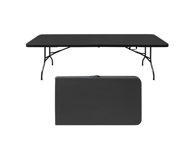  Table pliante portable 244x76x73,6 cm – noire – poignée intégrée, charge maximale 135 kg pour jardin  - Conforama A