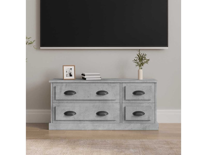 Meuble tv - banc tv - meuble de rangement gris béton 100x35,5x45 cm bois d'ingénierie  - Conforama B