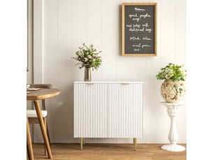 Buffet 2 porte(s)     - 80 cm coloris blanc 
