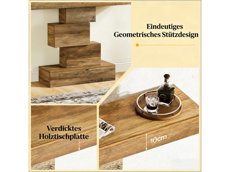  Table console, 108x30x80 cm, panneaux de particules e1, bois clair  - Conforama E