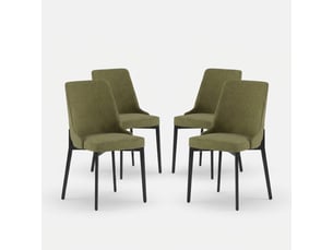 Lot de 4 chaises rembourrées en tissu facile à nettoyer charm - vert foncé