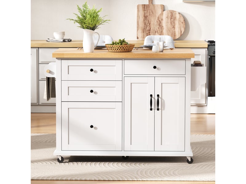  Desserte 2 portes 4 tiroirs coloris blanc mdf desserte blanc - Conforama D
