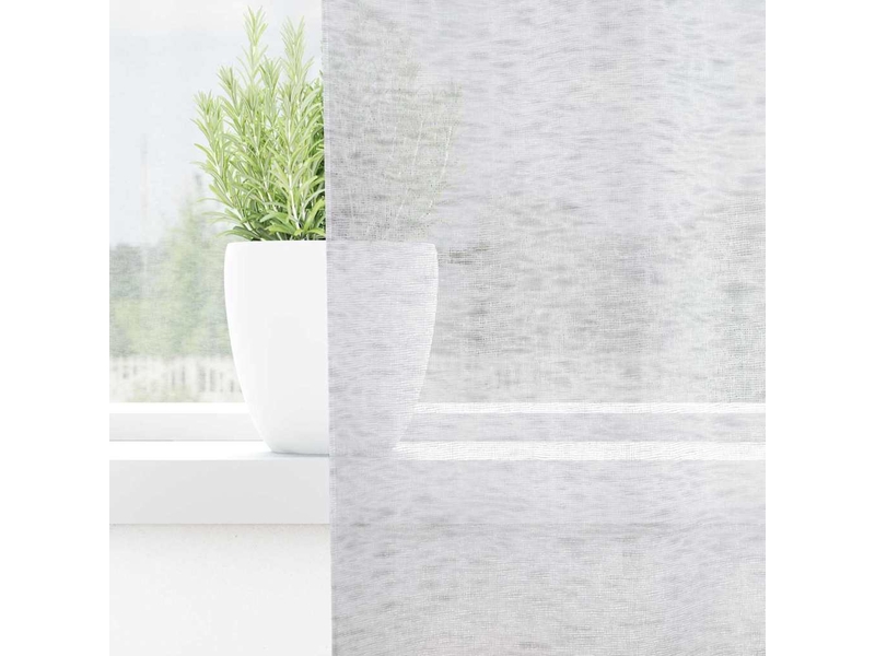  Lot de 2 rideaux en voile, voilage gris clair 245 x 140 cm polyester cf43916  - Conforama C