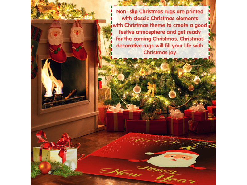  Paillasson de noël, tapis de sol de noël, tapis de bain antidérapant, tapis d'entrée noël, paillasson absorbant, décoration noël tapis, motif-40*60cm  - Conforama D