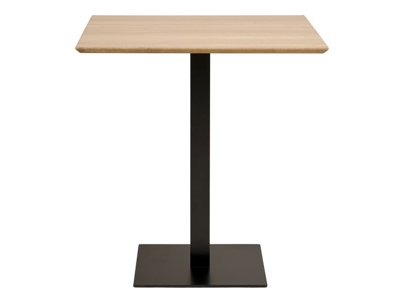  Table de bar fano en mélamine naturelle avec base en métal noir 70x70x75 cm  - Conforama A