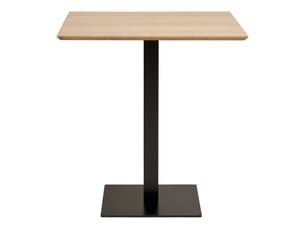 Table de bar fano en mélamine naturelle avec base en métal noir 70x70x75 cm