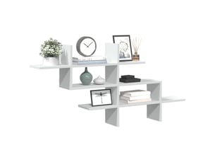 Étagère murale, étagère suspendue blanc 124,5x18x60,5 cm bois d'ingénierie cf42032