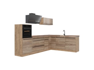 Vicco cuisine en angle, sonomachêne doré, 287 x cm plan de travail chêne doré