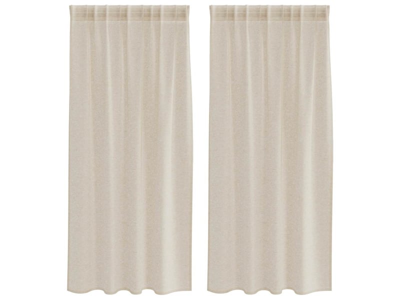  Lot de 2 rideaux en voile, voilage couleur sable 175 x 140 cm polyester cf43884  - Conforama A