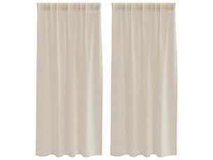 Lot de 2 rideaux en voile, voilage couleur sable 175 x 140 cm polyester cf43884