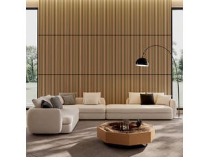 Lot de 4 panneaux acoustiques muraux 3d en bois, chêne blanc, 120 x 60 cm