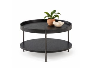 Table basse rond(e) coloris noir STILVORA  - 69 cmx69 cm