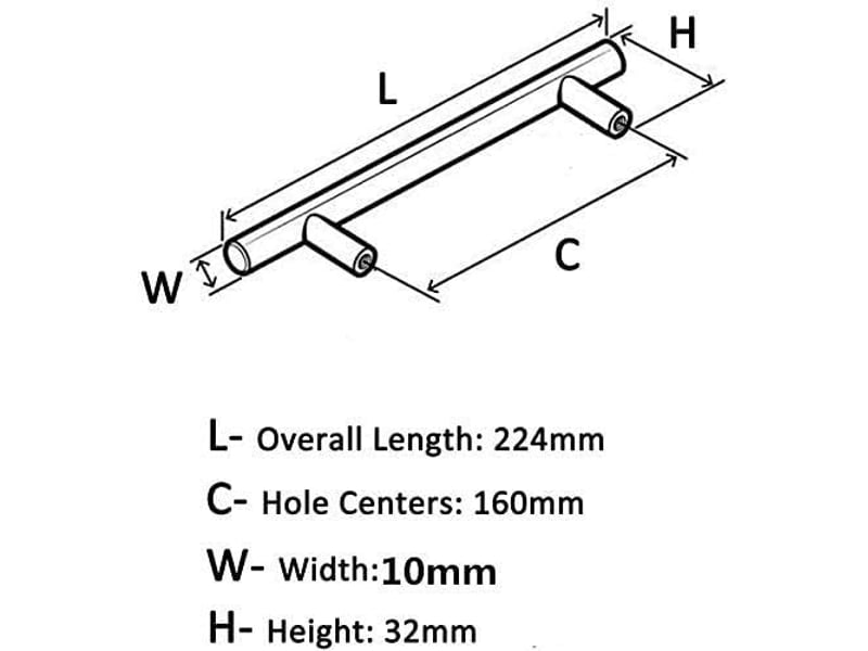  Lot de 10 poignées de meuble de cuisine dorées – acier inoxydable, entraxe 160 mm  - Conforama B