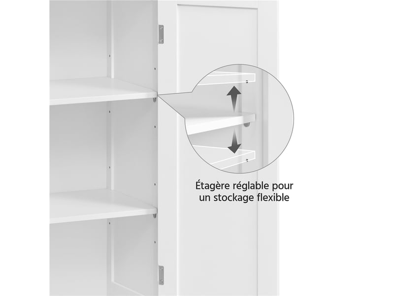 Yaheetech Meuble Salle De Bain Rangement, Armoire Rangement Toilette, 3