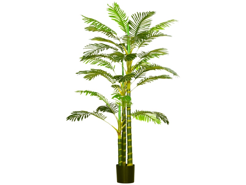 Palmier artificiel areca 190 cm, 30 feuilles, décoration intérieure et extérieure, ø 19,5 x 190 cm, vert  - Conforama B