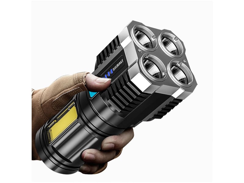  Cob côté lumière multi-fonction lampe de poche lumineuse extérieure led portable ménage usb lampe de poche rechargeable  - Conforama A