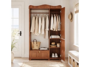 Armoire 2 porte(s) battante 1 tiroir(s) <strong>OKWISH</strong> <strong></strong> coloris marron largeur 115.5 cm