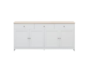 Commode 3 tiroir(s)    BGSRYAO  coloris blanc largeur 160 cm