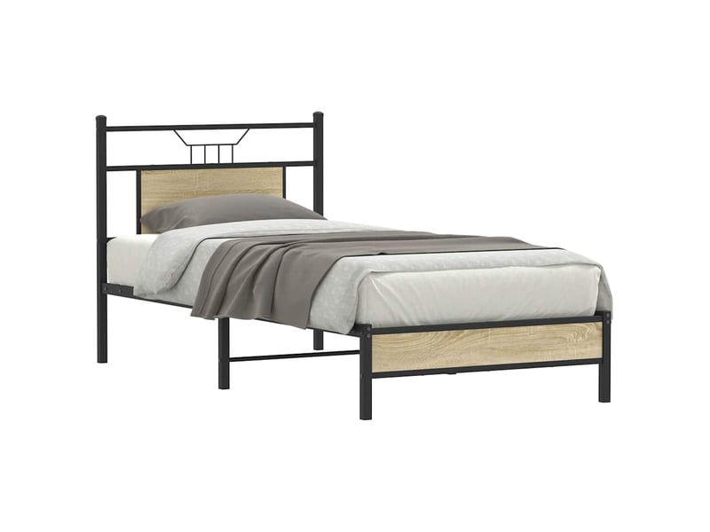  Lit simple- lit adulte -  cadre de lit sans matelas chêne sonoma 80x200 cm  - Conforama B