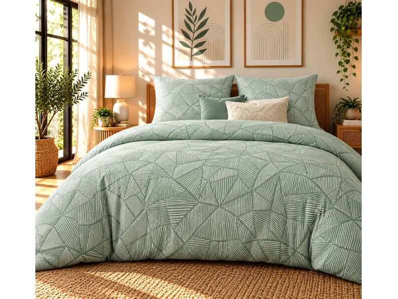  Parure de lit 220x240 cm coton 57 fils éden PD23643 - Conforama E