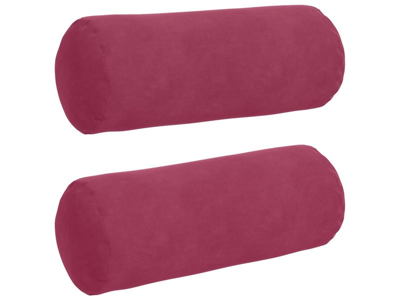  Lot de 2 coussins d'accent, coussins décoratifs, coussins lombaires bordeaux ø 15 x 40 cm cf56721  - Conforama A