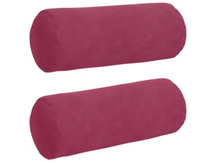 Lot de 2 coussins d'accent, coussins décoratifs, coussins lombaires bordeaux ø 15 x 40 cm cf56721