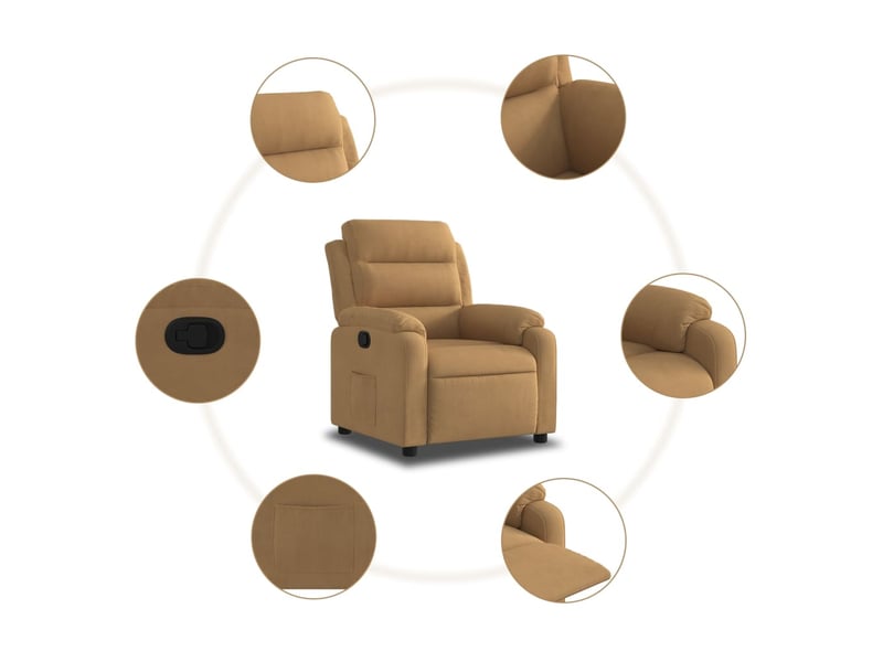  Vidaxl fauteuil inclinable marron velours  - Conforama E