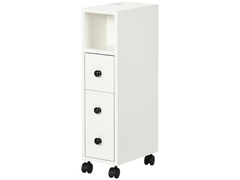  Porte-papier toilette – armoire à papier toilette – 3 étagères + tiroir coulissant – finition blanche  - Conforama B