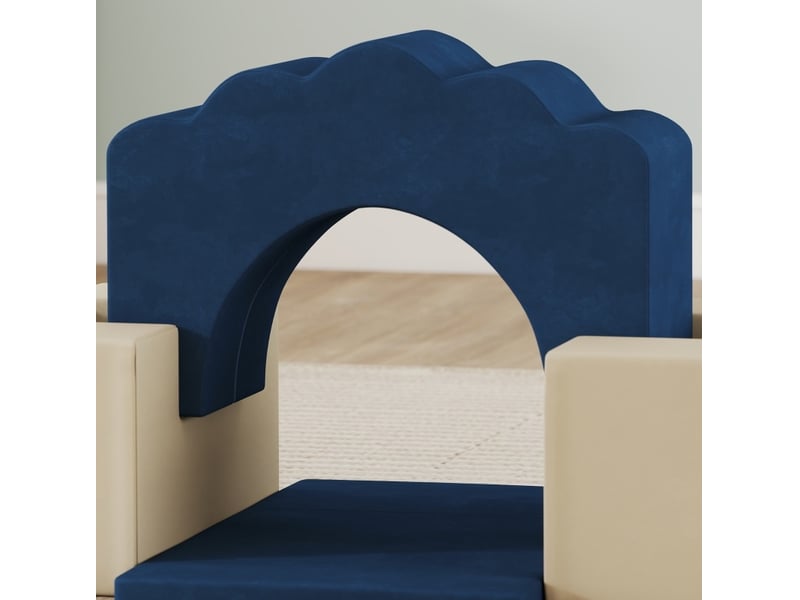  7 blocs de jeu en mousse xxl pour enfants - bleu foncé avec base antidérapante pour petits  - Conforama E