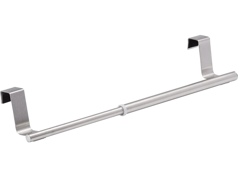  Barre porte-serviettes de porte télescopique, porte-serviette d'armoire extensible, acier inoxydable, 36-60 x 6 x 7 cm, argent mat  - Conforama E