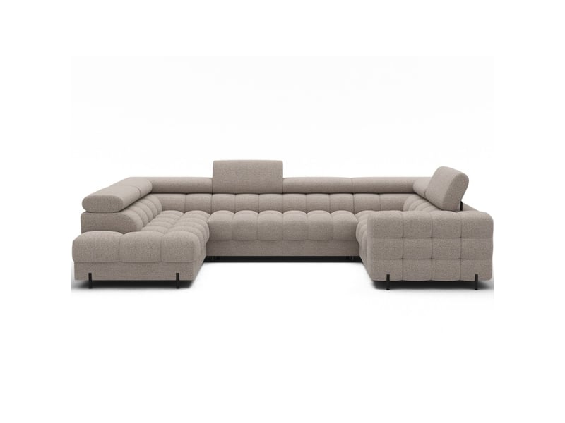 Canapé panoramique convertible factory 3 places beige – angle gauche avec coffre - Conforama A