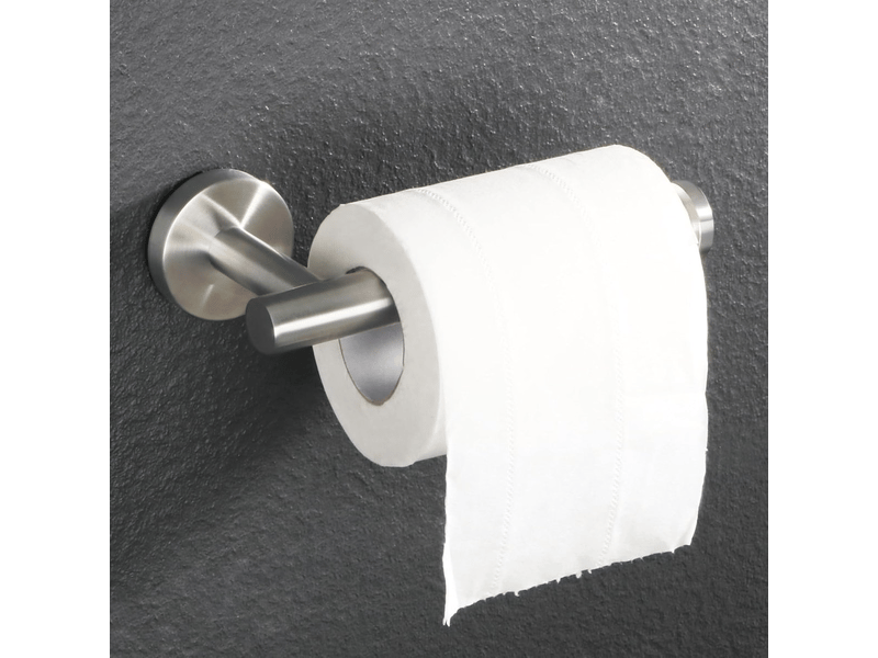  Porte-rouleau de papier toilette - porte-rouleau de papier toilette en acier inoxydable - argenté - fixation par perçage - 16 x 5 x 8 cm  - Conforama C