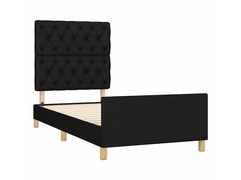  Lit simple- lit adulte -  cadre de lit sans matelas noir 80x200 cm tissu  - Conforama C