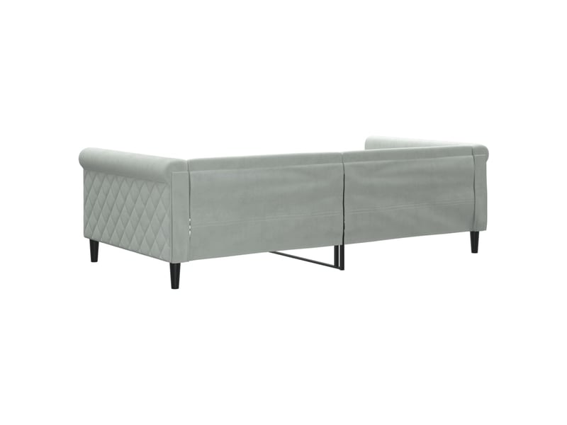  Lit simple- lit adulte -  lit de repos sans matelas gris clair 100x200 cm velours  - Conforama D