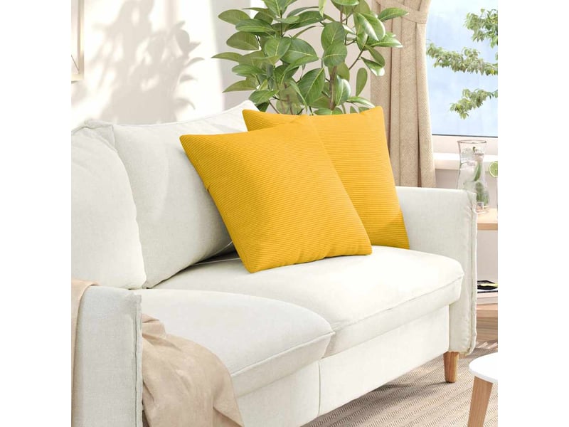 Lot de 2 coussins de canapé, coussins décoratifs jaune clair 50 x 50 cm cf59116 - Conforama B