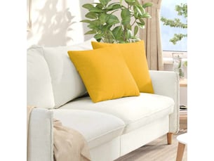 Lot de 2 coussins de canapé, coussins décoratifs jaune clair 50 x 50 cm cf59116